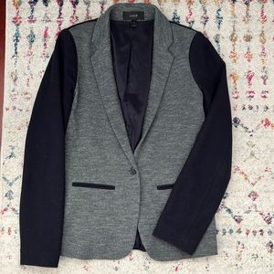 J Crew Navy and Gray color block blazer